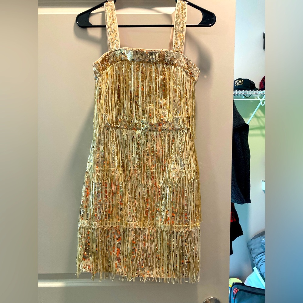 Shein Gold Fringe Dress